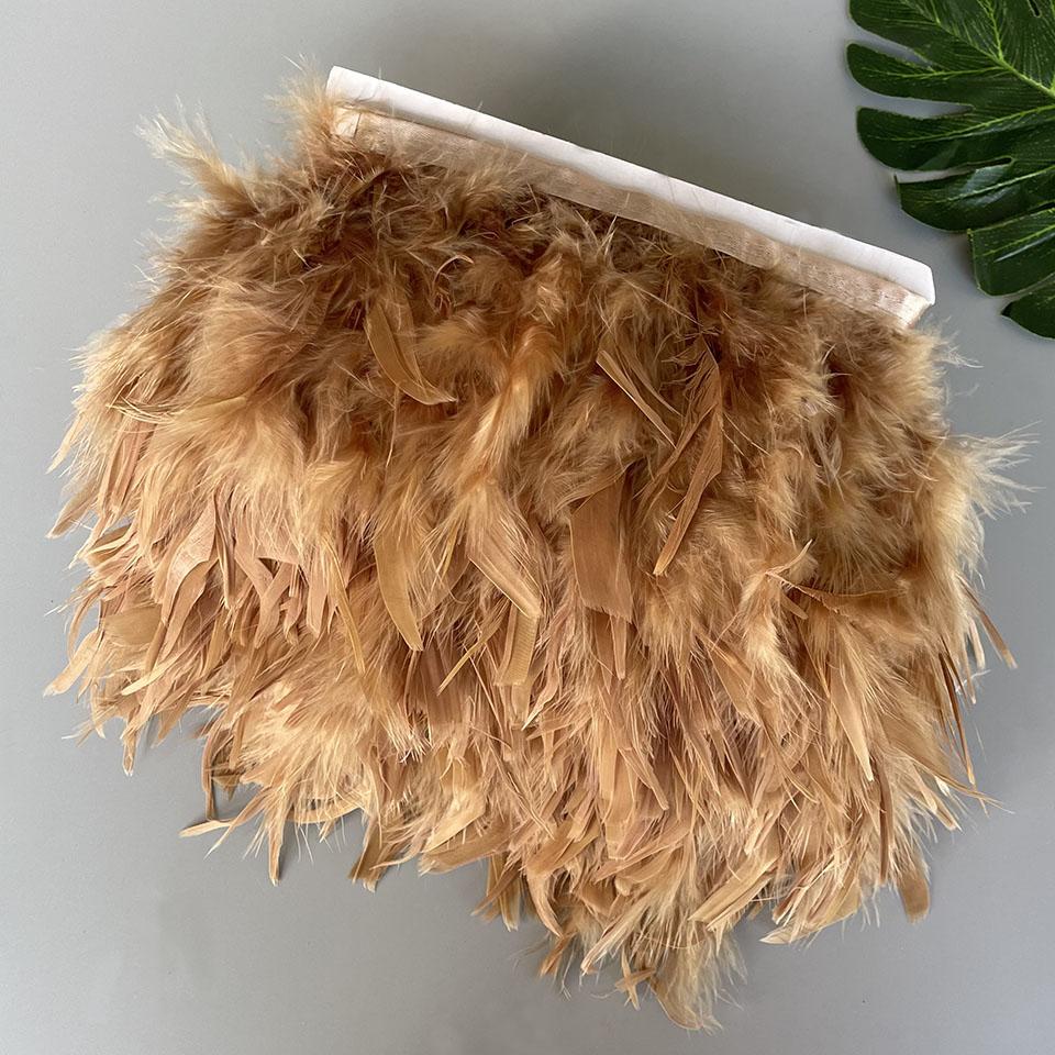 Fluffy Turkey Feathers Trim Fringe Ribbon 10Meters Marabou Feather On Tape Fringes Sewing Trimmings DIY Clothes Dress Decoration