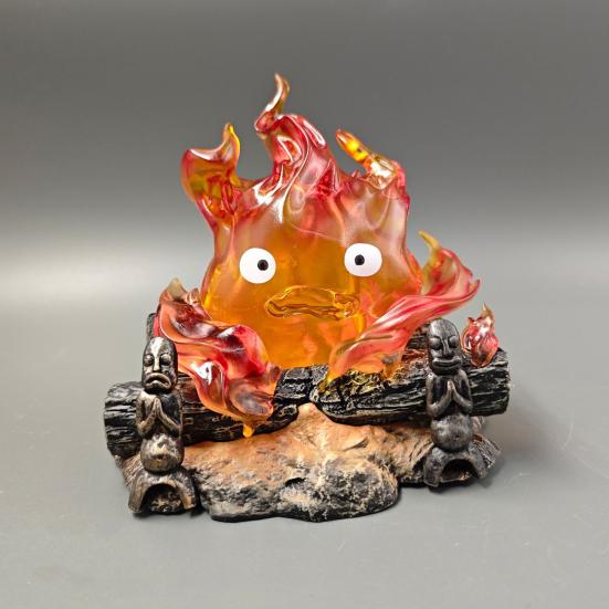 Anime Flame Night Light Collectible Orange Flame Lamp Flickering Flame Effect Bedside Lamp for Bedroom Decor Anime Fans Gift