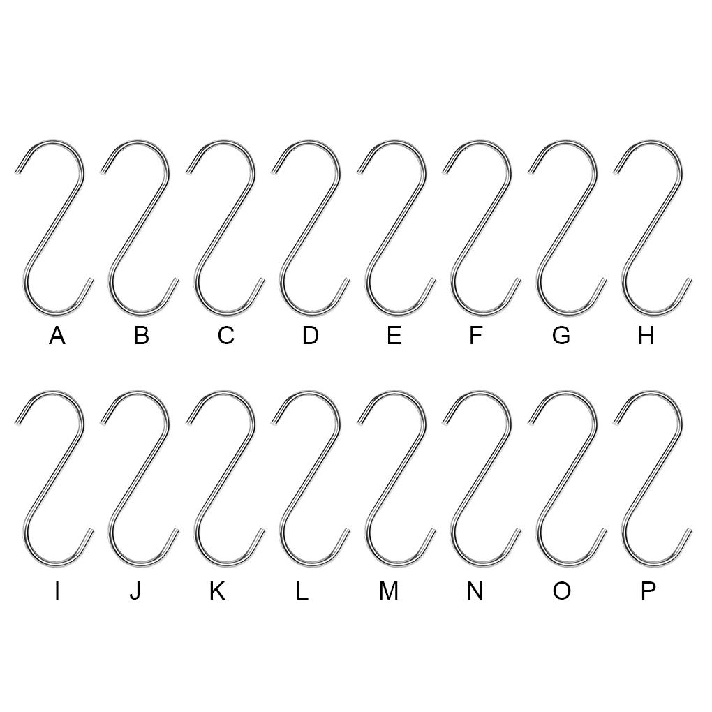 S Hanger Stainless Steel Coat Scarf Bag Keys Hook Kitchen Bathroom Storage Organizer Hanging Holder Organizing Reusable