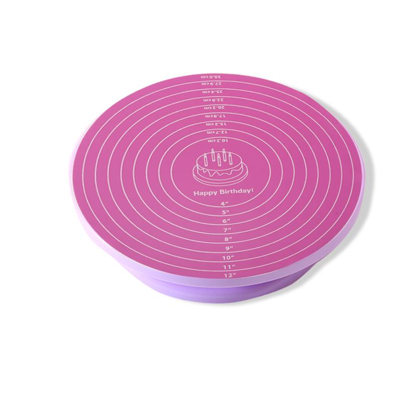 FAIS DU 6Pcs/Set Plastic Cake Turntable Rotating Cake Plastic Dough Pastry Decorating Stand Rotary Table DIY Pan Baking Tool