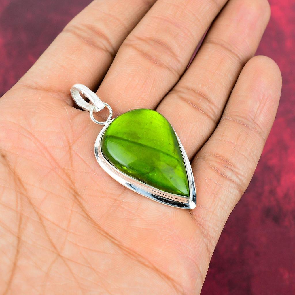 Green Flash Labradorite Pendant Gemstone Jewelry, 925 Solid Sterling Silver Pendant, Handmade Jewelry Birthstone Pendant, Gift For Him