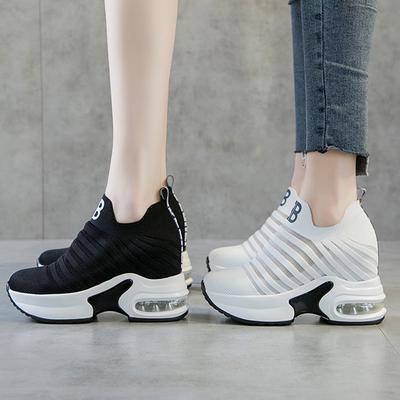 Damen-Luftkissenschuhe Frühling und Herbst Ins Trendschuhe 2025 neue modische atmungsaktive Mesh-Freizeitschuhe Innenhöhenerhöhung Damenschuhe sm