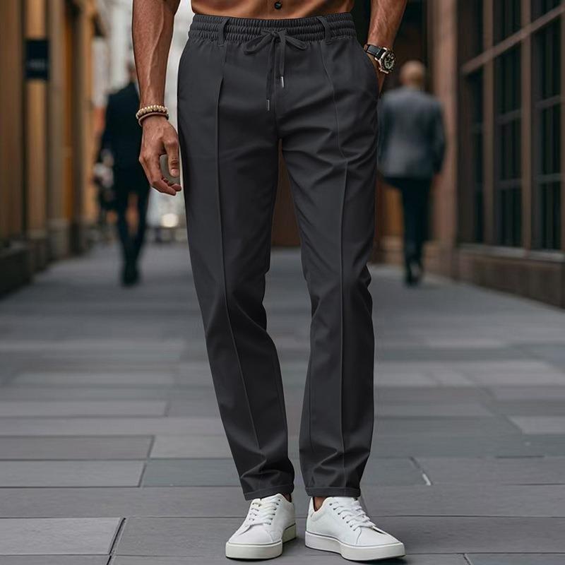 Spring and Autumn Pants Men's Solid Color Simple Business Slim Small Feet Men's Casual Pants