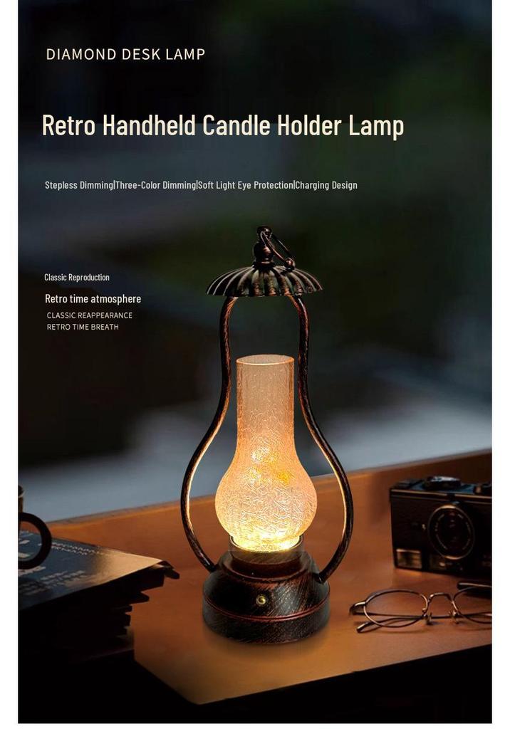 Vintage Chinese Kerosene Table Lamp - Old Shanghai Style Bedside Night Light