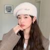 Autumn and winter new hats women's diamond-encrusted alphabet knitted wool beret winter warm pumpkin hat tide