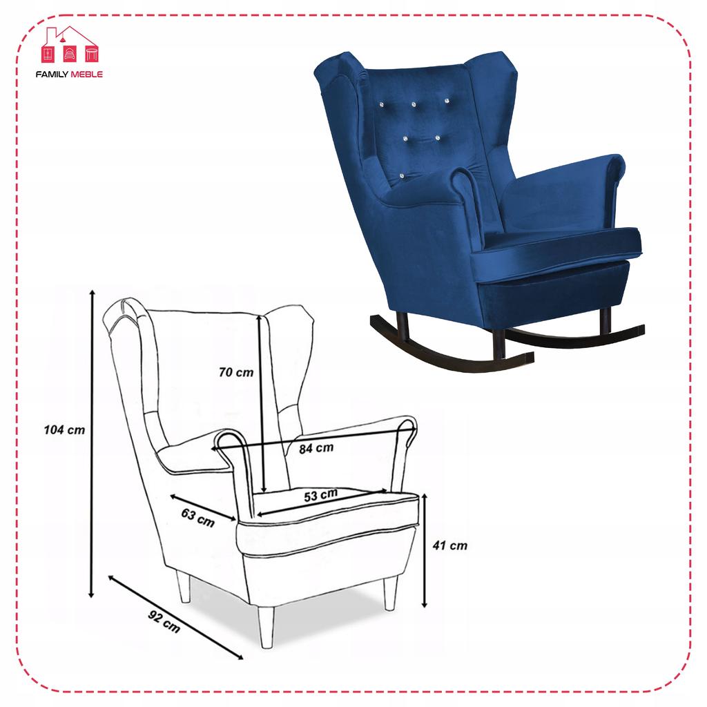 Diana Rocking Chair Scandinavian Family Furniture Indigo Blue