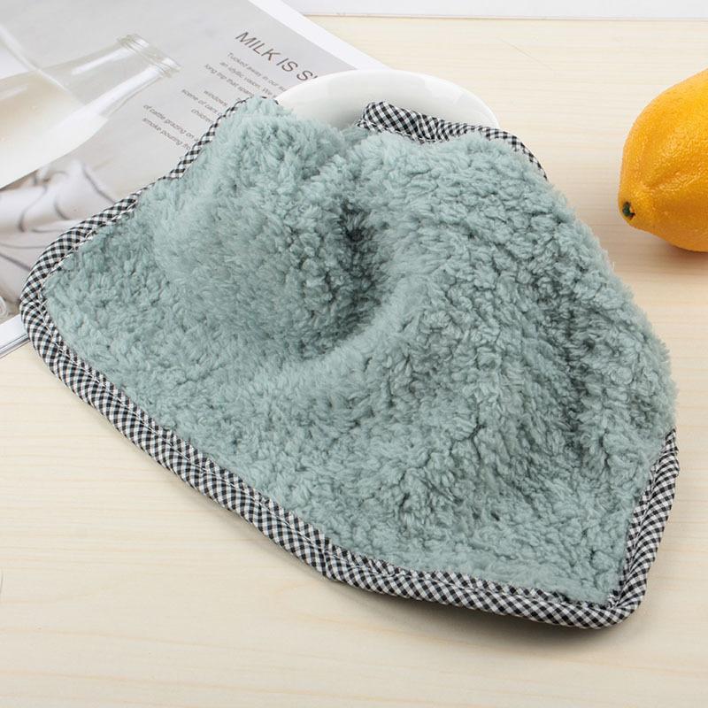 3PCS Kitchen Coral Velvet Dish Towel Rag Non-stick Oil Dish Cloth Double-sided Absorbent Thickening Scouring Pad B