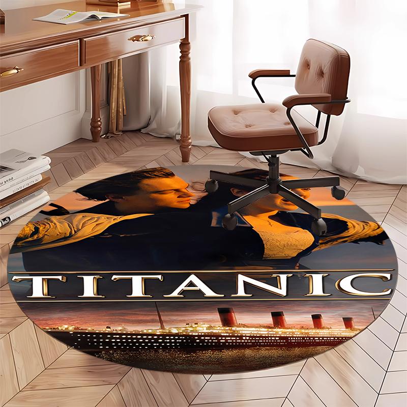 Titanic Printed Round Rug Carpet Chair Rug Area Rug Entryway Doormats,for Office Chair Living Room Bedroom Kitchen Room.
