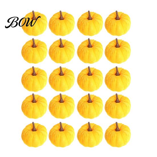 Reusable Halloween Decorations 20 PCS Velvet Pumpkin Decorative Ornaments, Multi-Color Artificial Fall Harvest Decor Tiered Tray for