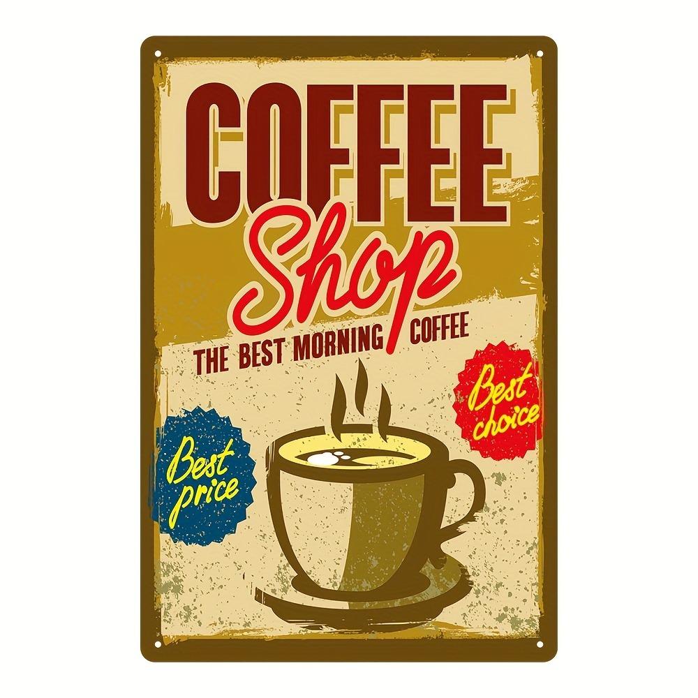 Vintage Metal Tin Poster Coffee Shop Metal Tin Signs Posters Plate Colorful Visual Effect Wall Art for Cafe Bar Club Party Decor