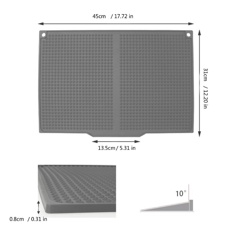 Folding Silicone Dish Drying Mats Offers Space Saving Storage and Easy Cleaning Silicone Texture for Home Cooking Lover