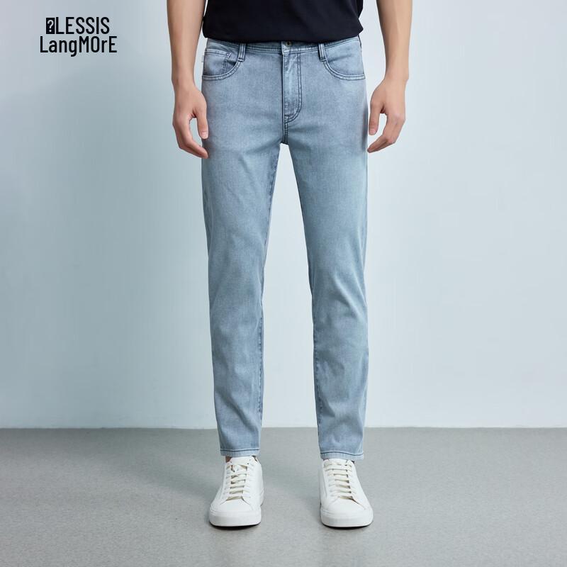 Lilanz Men s Lightweight Slim-Fit Cropped Jeans 96