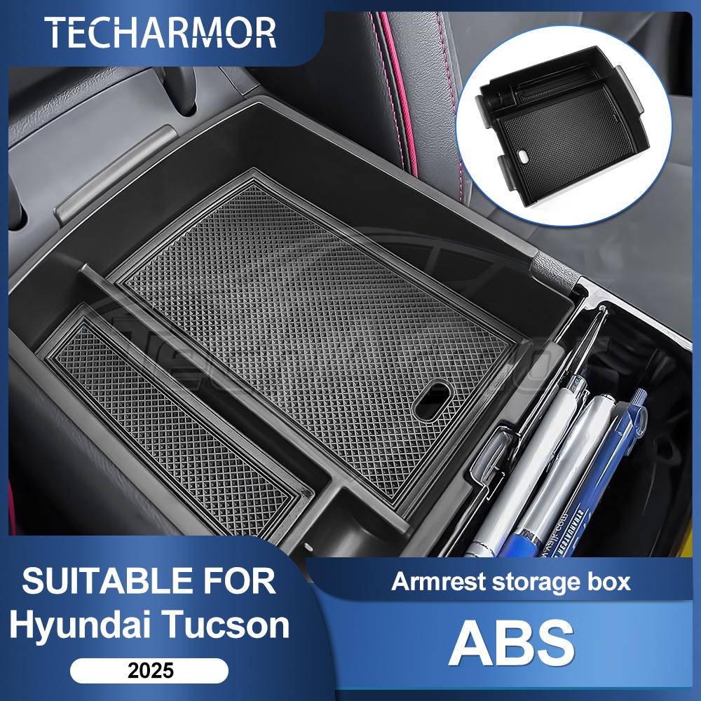Center Console Tray Organizer for Hyundai Tucson 2025 ABS Armrest Storage Box
