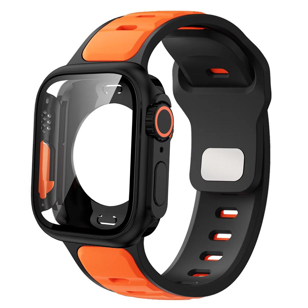 Silicone Band +Case for Apple Watch S11 46mm S10 SE3 44mm 45mm iWatch Series 10 9 8 7 6 5 4 Make Watch Upgrade Change To Ultra3/