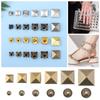 50Sets DIY Crafts Shoes Bag Decor Pyramid Shape Square Rivets Fix Studs Cloth Button Metal Spikes