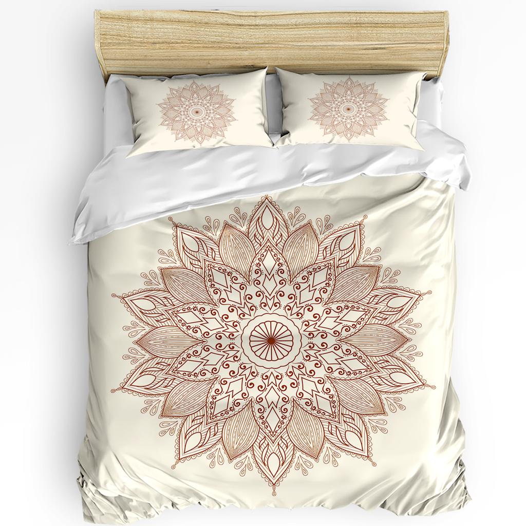 Mandala Flowers Bohemia Duvet Cover Bed Bedding Set For Double Home Textile Quilt Cover Pillowcases Bedroom Bedding Set No Sheet