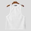 INCERUN Men Sleeveless Mesh Sheer Hollow Casual Beach Tank Tops Cover Up
