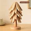 Christmas Tree Bamboo Insulation Pad: Creative Anti-Scald Pot Holder Coaster for Festive Table Decor