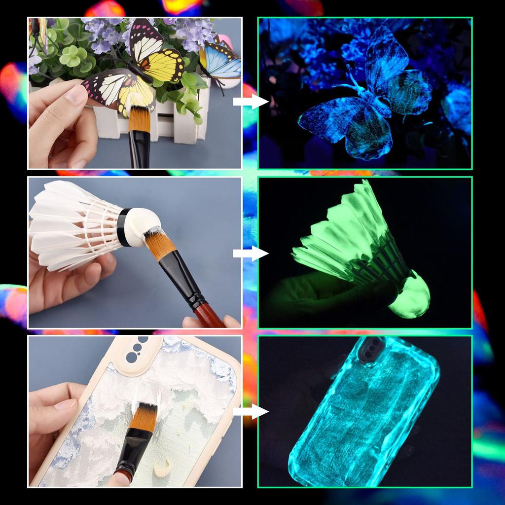 20g/30g Flasche Fluoreszierendes Pigment Langlebige Leuchtfarben Auto Glow Glow In Dark Acrylfarben Für Kunstwerke Partyzubehör