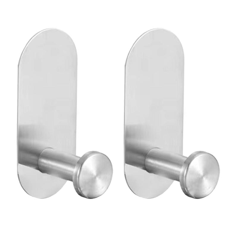 

Ovals Base Adhesive Hook Stainless Steel Shower Bathroom Hook for Wet Area Bathrobes Towels серебряный
