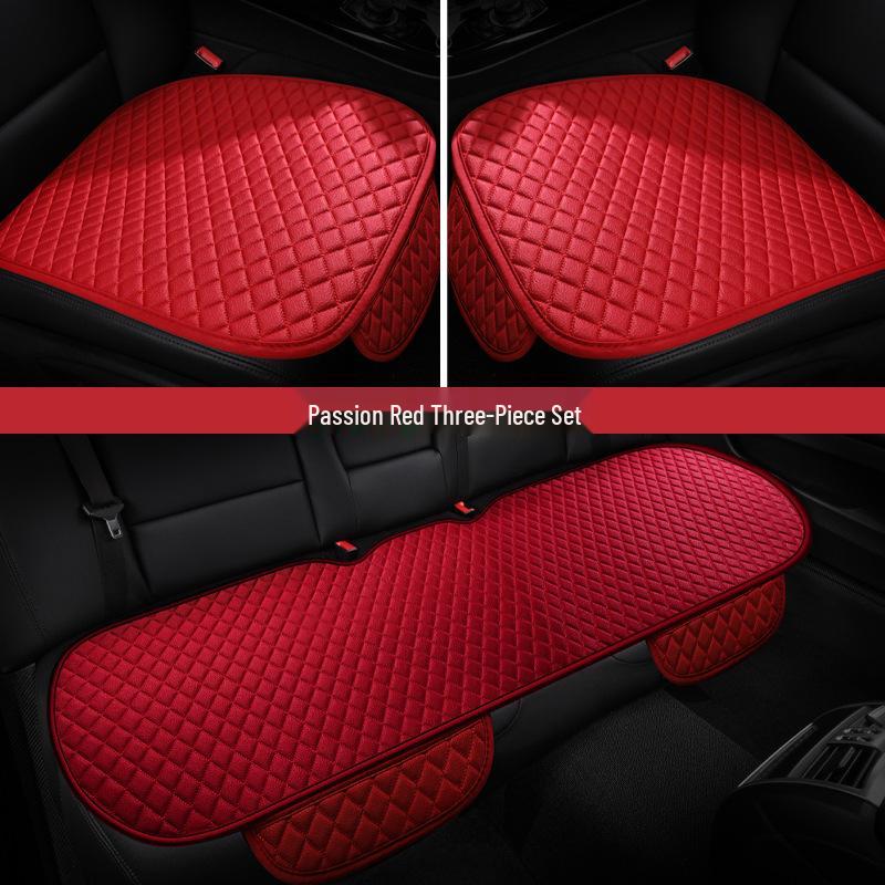 Universal Four Seasons Non-Slip Breathable Car Seat Cushion Set - Front & Rear, 3-Piece