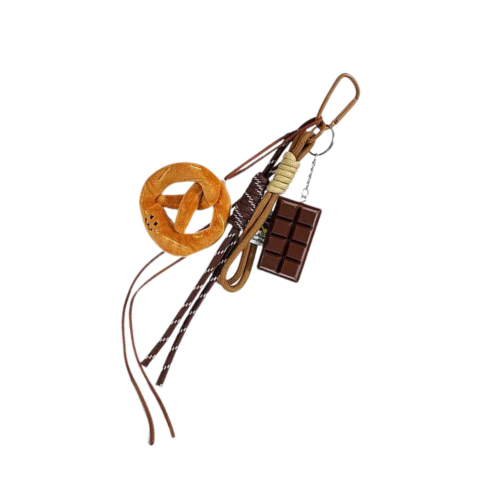 

Small Plush Bread Shape Key Holder Compact Bag Accessory Stylish Present Trendy Plush Keychain Decors for Students Teens