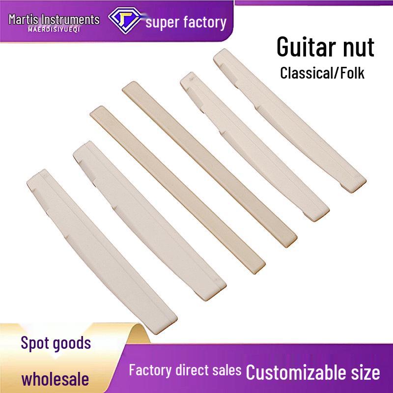 41-Inch Acoustic Guitar Nut & Bridge Set Guitar Upper Nut, White ABS
