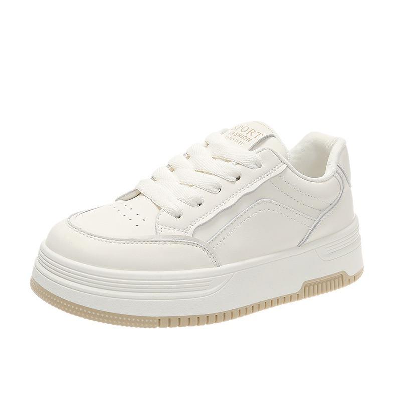 Leather Platform White Shoes Women's Shoes Early Spring New Heightening Board Shoes Children's Casual Shoes Women's Sports Shoes