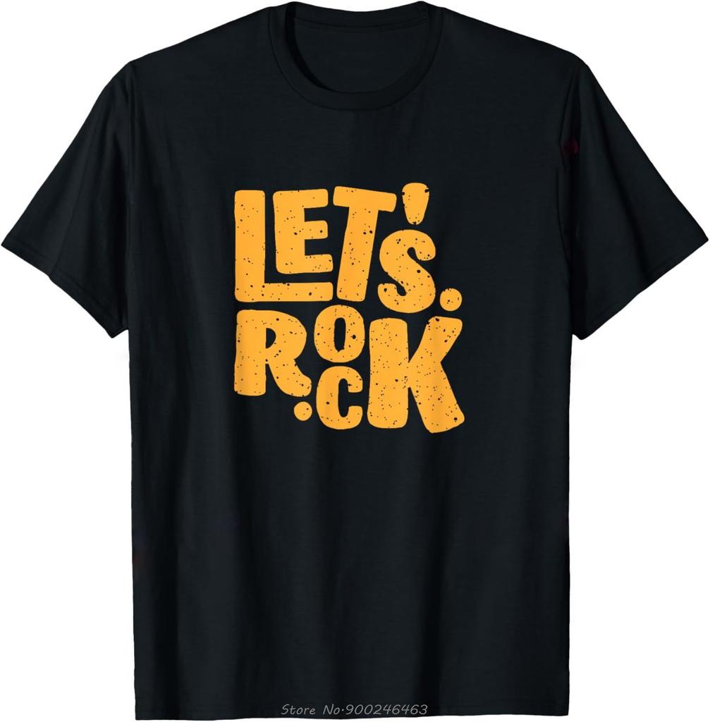 Let's Rock Electric Guitar Music Lover Band Guitarist Retro T-Shirt Unisex Summer Oversized Tshirt Fashion Causal T Shirt Tees