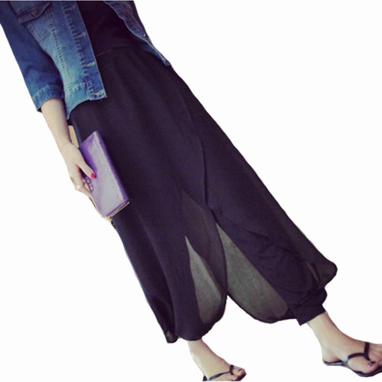Korean High Waist Chiffon Harem Pants - Women's Slimming, Loose, Plus Size, Summer Casual
