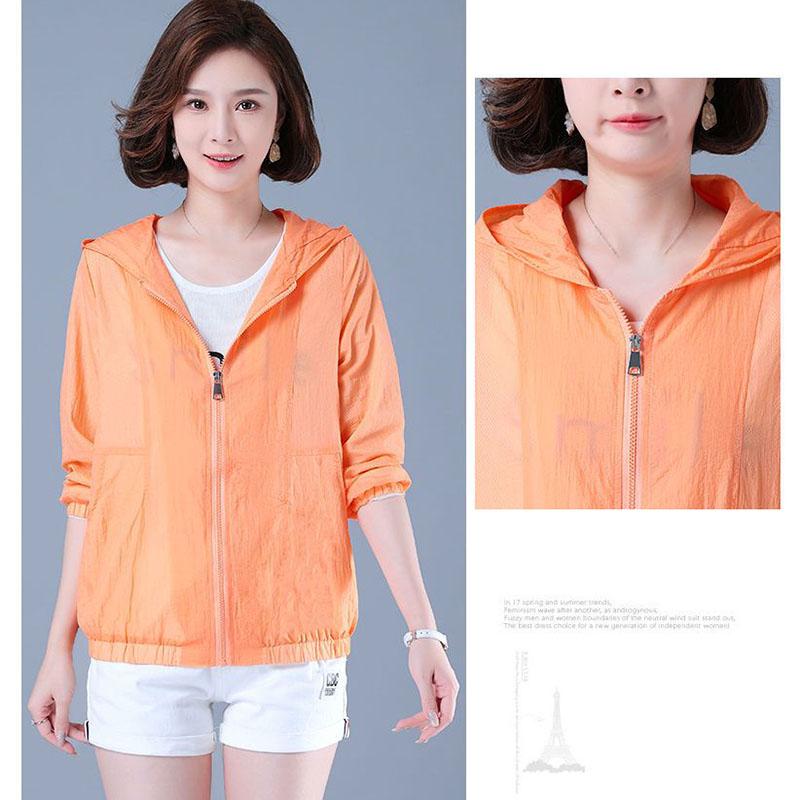 Hooded Thin Jacket Women's Sunscreen Clothing Long Sleeved Breathable Short Coat Daily Simple Casual Summer