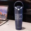 SITARAYURI Stainless Steel Insulated Bottle 900ML Double Drink Straw Thermos Cup Leak-proof Outdoor Sports Car Cups Hot Cold