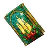Premier Candles and Holly Stained Glass Effect LED Christmas Decoration