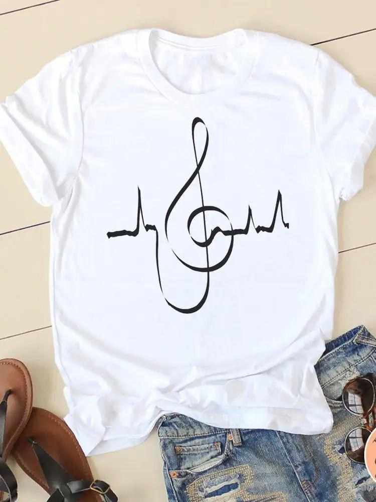 Watercolor Funny Printed T-Shirt Summer Trend White Short Sleeve Neck Casual Sports Aesthetic Clothes Harajuku Women's T Shirts