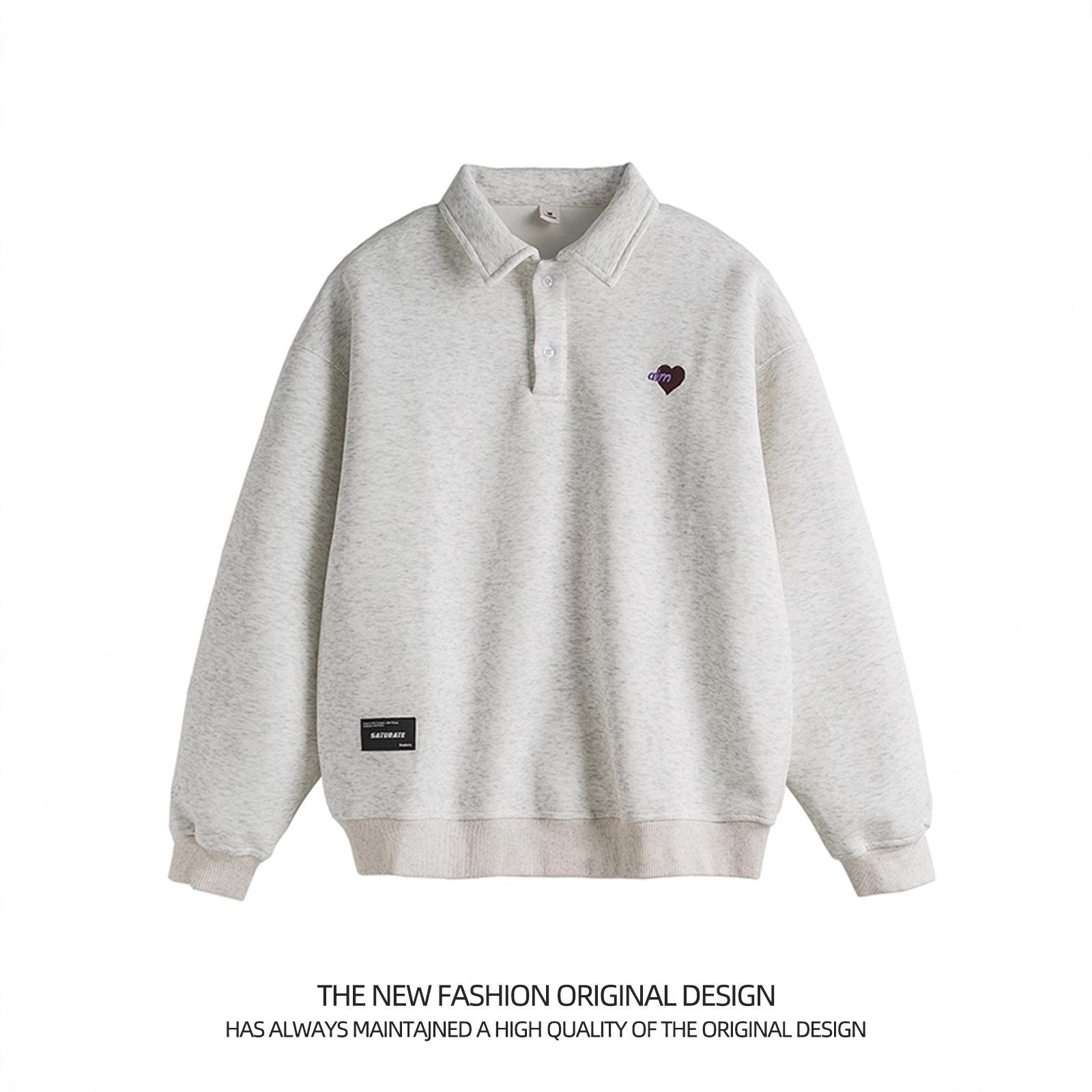 

Polo Collar Sweater Men s Autumn and Winter New Relaxed Fit Couple Lapel Long-sleeved Shirt Breathable Fabric Comfortable Wear Practical Daily Use M