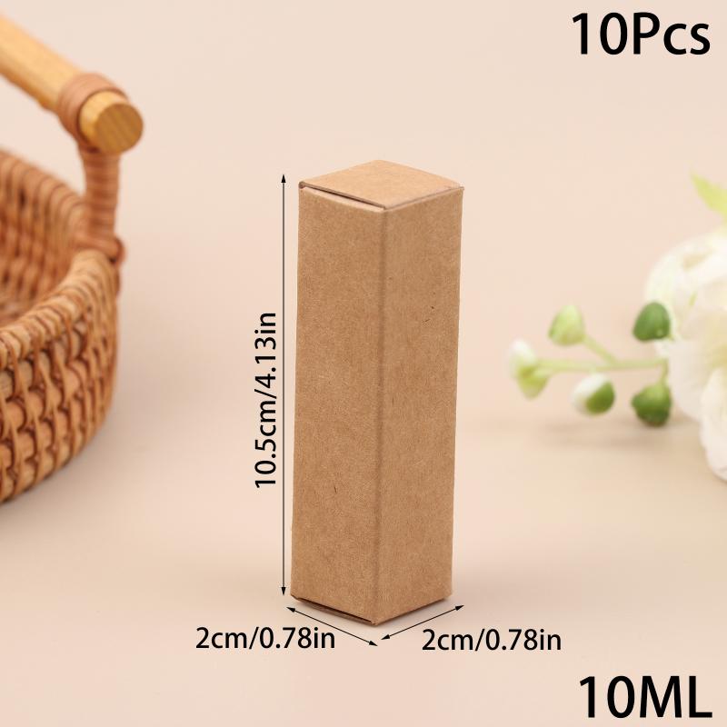 10Pcs Essential Oil Bottle Packaging Box White Black Kraft Paper Tube Cardboard Boxes Lipstick Perfume Box Blank Cosmetic Box