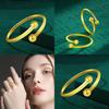 Vintage Beautiful Copper Gold Plated Bead Ring For Women Adjustable Fashion Piece Statement