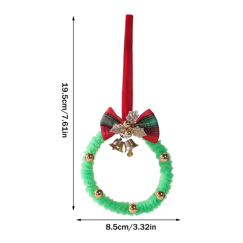 Merry Christmas Wreath Pendant With Bell Car Door Hanging Decoration Xmas Party Christmas Tree Decor Accessories