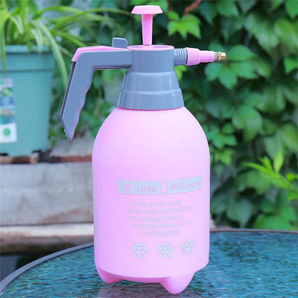 Sticlă de pulverizare de 2L, ghiveci de udare din plastic, pulverizator de apă îngroșată cu presiune mare pentru grădină, roz