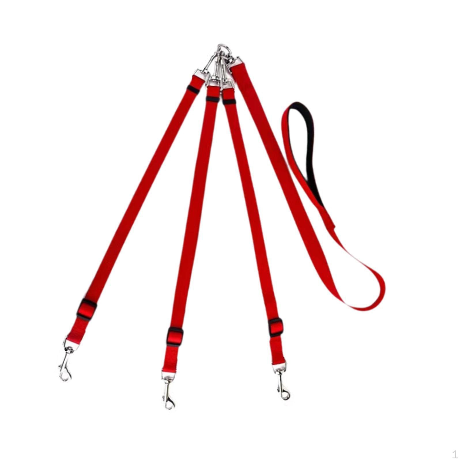 

3 in 1 Dog Leash Detachable Belt, Sturdy, Adjustable,Triple for Large Medium Small червоний