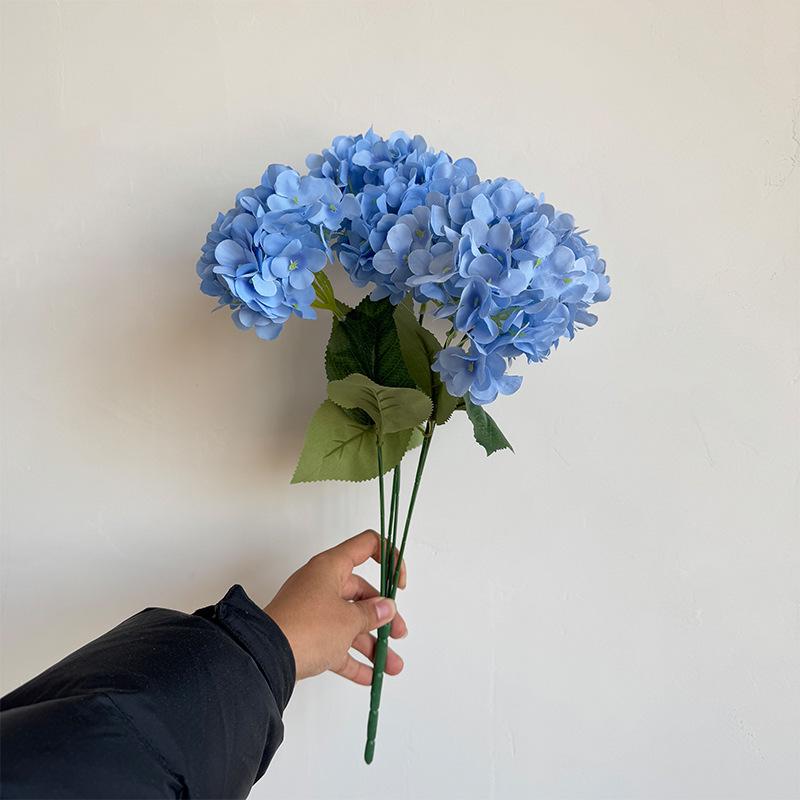 5-Head Silk Hydrangea Fake Flowers for Wedding Décor and Home Arrangements