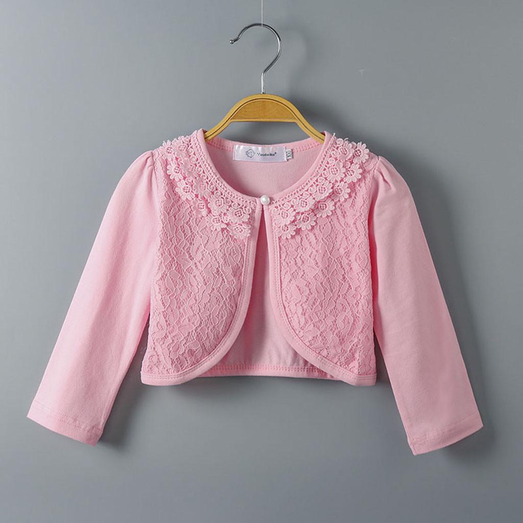 Bolero Renda Infantil Meninas - Cardigã Manga Comprida Elegante
