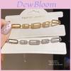 Geometric Oval Link Bracelet With Gold Plating For Womens Fashion Accessory