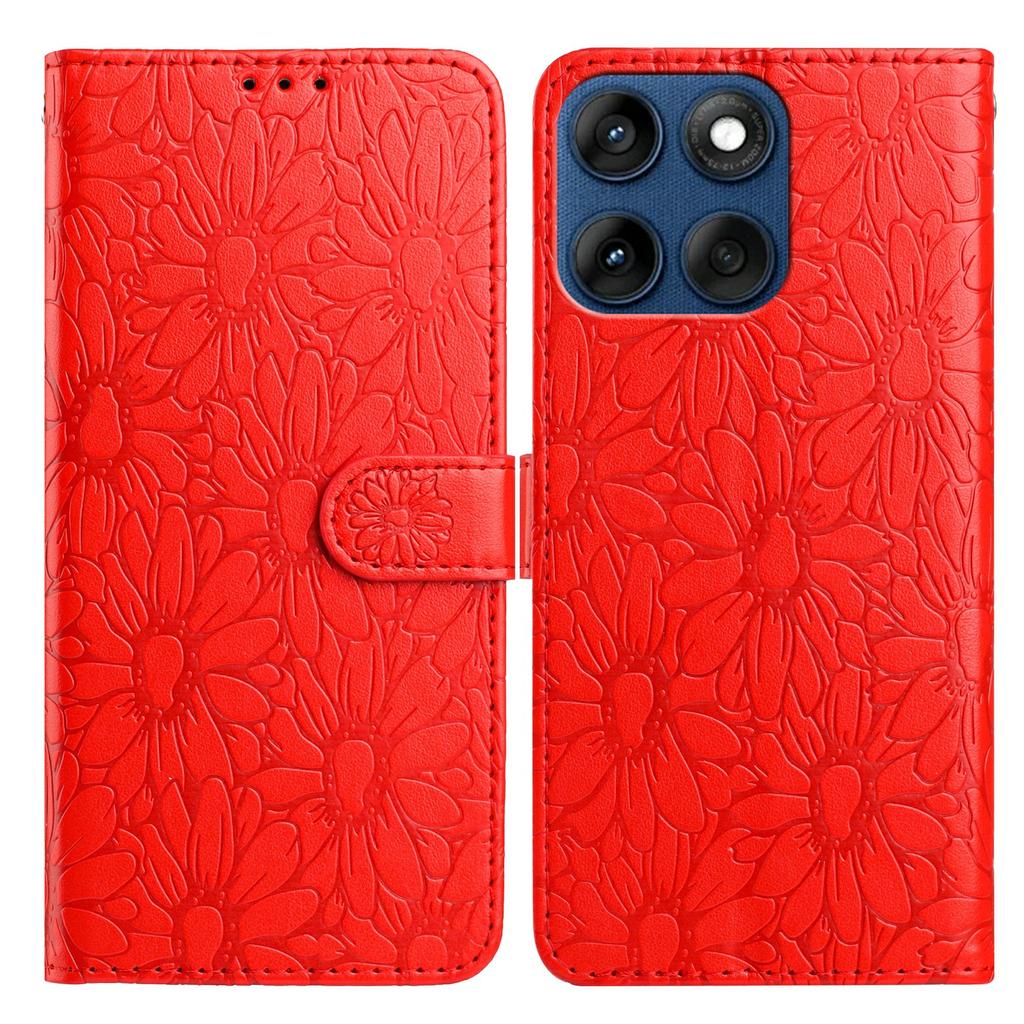 Leather Case for Motorola Edge 60 5G/60 Fusion 5G/60s 5G Daisy Imprint Wallet Stand Phone Protective Cover