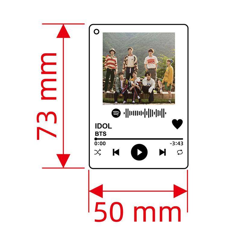 BTS Music Player Keychain, Bangtan Boys Keyring with Group Photo, Kpop Song Themed Bag Pendant for ARMY Fans