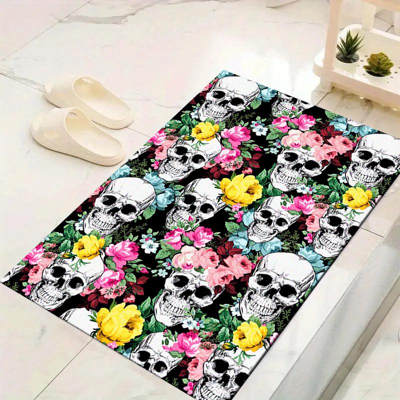 Vintage Skull Pattern Carpet Rug for Living Room Bedroom Home Sofa Decoration,Kids Play Non-slip Floor Mat