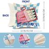 Sardines Can Decorative Throw Pillow Covers 18 x 18 Set of 4, Beach Coastal Fish Fisherman Aesthetic Porch Outdoor Home Decor, Retro Nautical Plaid