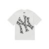 MLB New York Yankees Maglietta a Maniche Corte con Logo Super a Scacchiera Unisex Bianca 3ATSO0324-50WHS