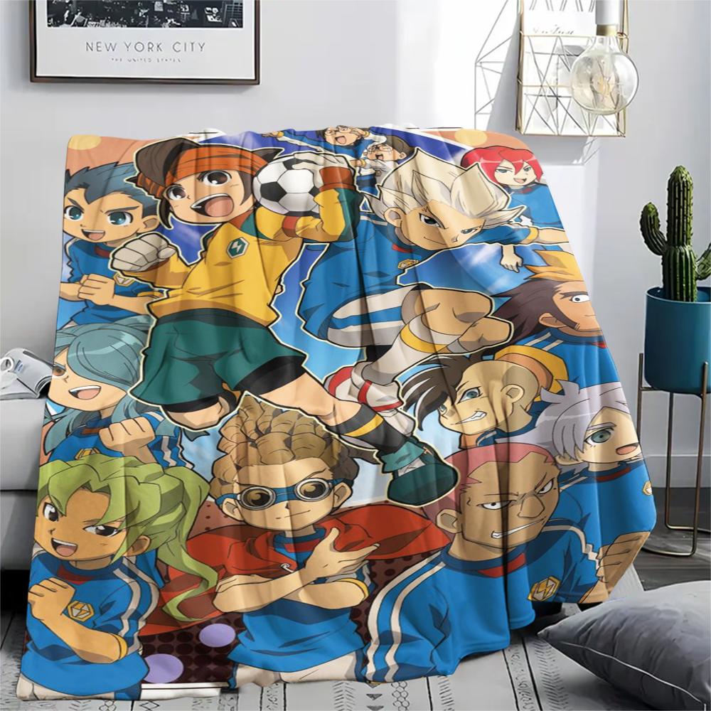 1Pc Inazuma Eleven Soccer Print Flannel Blanket, High Quality Comfortable for All Seasons, Home Decor, Warmth and Comfort, Perfect for Christmas Gifts