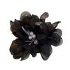 Large Tulle Bow With Pearls Clip Buckle Hair Ornament Black